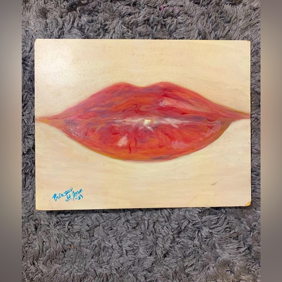 Handmade Other - Handmade lips painting on wood
